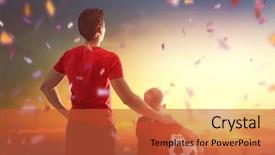  Presentation with dog baby cute child - PPT theme consisting of dream team - cute little child dreaming background and a red colored foreground