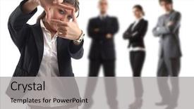  Presentation with young business people - Cool new PPT layouts with dream team - goal - young attractive business backdrop and a light gray colored foreground