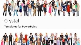  Presentation with diversity - Cool new PPT theme with dream team - isolated big crowd diversity backdrop and a  colored foreground