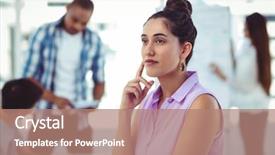  Presentation with creative thinking - PPT theme having dream team - young creative worker thinking background and a  colored foreground