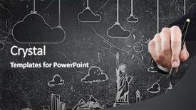  Presentation with world travel - Presentation theme enhanced with dream travel around the world background and a dark gray colored foreground