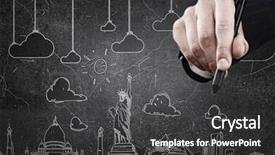  Presentation with world travel - Colorful PPT theme enhanced with dream travel around the world backdrop and a  colored foreground