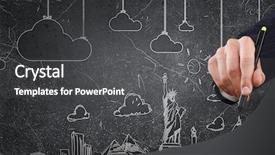  Presentation with world travel - PPT theme enhanced with dream travel around the world background and a dark gray colored foreground