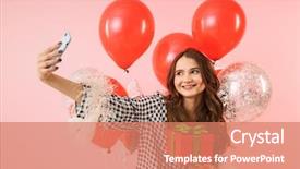  Presentation with young woman wearing boxer gloves - Amazing slides having dream video - beautiful young woman wearing backdrop and a coral colored foreground