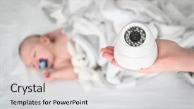  Presentation with nanny - Presentation theme featuring dream video - nanny holding baby monitor background and a  colored foreground