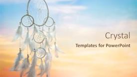  Presentation with sun flare in deep space - Colorful presentation theme enhanced with dreamcatcher-background-at-sunset backdrop and a cream colored foreground