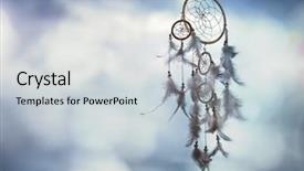  Presentation with space - Slide set consisting of dreamcatcher on blue background background and a light gray colored foreground