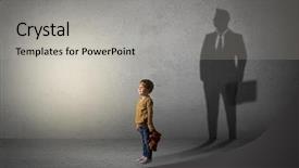  Presentation with future - Theme featuring dreamer - little boy imagine that he background and a light gray colored foreground