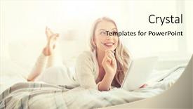  Presentation with inspiration - Presentation theme consisting of dreaming in bed at home background and a cream colored foreground