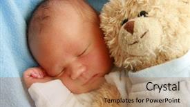  Presentation with newborn baby - Slides with dreaming newborn baby - 3 days background and a coral colored foreground