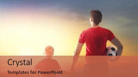  Presentation with soccer - PPT layouts enhanced with dreaming of becoming a soccer background and a red colored foreground