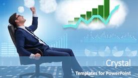  Presentation with financial market - Presentation design consisting of dreaming of stock market recovery background and a teal colored foreground