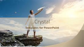  Presentation with pilot - PPT theme consisting of dreaming to become a pilot mixed media background and a cream colored foreground