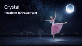  Presentation with ballerina - Amazing presentation theme having dreaming-to-become-ballerina-mixed backdrop and a wine colored foreground