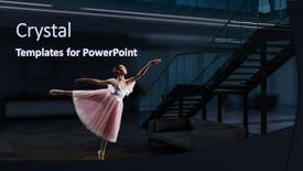  Presentation with ballerina - Colorful PPT theme enhanced with dreaming-to-become-ballerina-mixed backdrop and a wine colored foreground