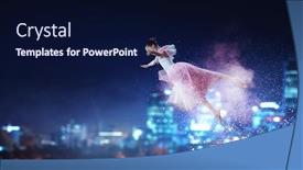 Presentation with ballerina - Amazing PPT layouts having dreaming-to-become-ballerina-mixed backdrop and a navy blue colored foreground