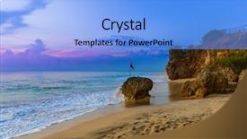  Presentation with dreamland - Amazing presentation theme having dreamland beach in bali indonesia backdrop and a light blue colored foreground