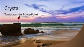  Presentation with dreamland - PPT theme with dreamland beach in bali indonesia background and a light blue colored foreground