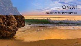  Presentation with dreamland - Cool new PPT layouts with dreamland beach in bali indonesia backdrop and a light blue colored foreground