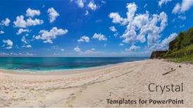  Presentation with dreamland - Audience pleasing slide set consisting of dreamland-beach-in-bali-indonesia backdrop and a mint green colored foreground