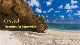  Presentation with dreamland - Slides having dreamland-beach-in-bali-indonesia background and a tawny brown colored foreground