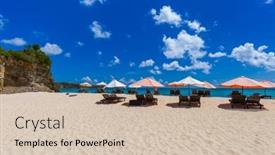  Presentation with dreamland - Colorful presentation theme enhanced with dreamland-beach-in-bali-indonesia backdrop and a soft green colored foreground