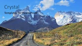  Presentation with dreamland - Presentation design featuring dreamland-patagonia-snow-covered-cliffs background and a light blue colored foreground