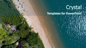  Presentation with aerial view of cape town - PPT theme with dreamlike - aerial view of paradise beach background and a ocean colored foreground