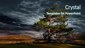  Presentation with mountain view - Presentation theme consisting of dreamlike - mountain landscape a magnificent view background and a tawny brown colored foreground