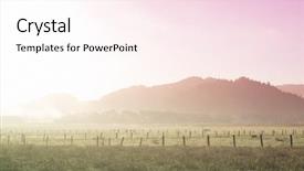  Presentation with green morning - PPT layouts having dreamlike early morning scene background and a pink colored foreground