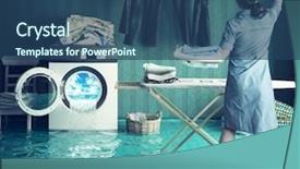  Presentation with dreams - Presentation design consisting of wash room - housewife s dreams creative concept background and a ocean colored foreground