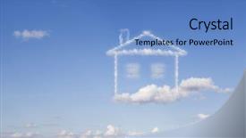  Presentation with sky blue - Theme having dreams of a blue sky background and a teal colored foreground