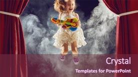  Presentation with guitar - Slides consisting of dreams of becoming a rock background and a tawny brown colored foreground