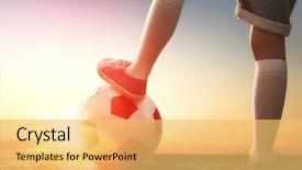  Presentation with football plays - Theme enhanced with dreams of becoming a soccer background and a yellow colored foreground