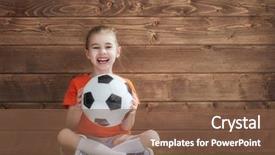  Presentation with football plays - PPT theme featuring dreams of becoming a soccer background and a tawny brown colored foreground