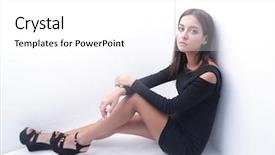  Presentation with dreams - Cool new slides with dreams of modern women sitting backdrop and a  colored foreground