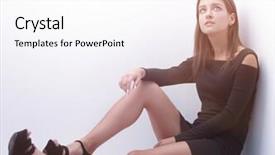  Presentation with dreams - Presentation theme enhanced with dreams of modern women sitting background and a  colored foreground