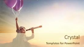  Presentation with dreams - PPT layouts enhanced with dreams of travel child flying background and a cream colored foreground