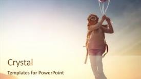  Presentation with child dream house - Theme enhanced with dreams of travel child flying background and a cream colored foreground