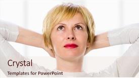  Presentation with relaxing - PPT theme having dreamtime - beautiful middle aged woman relaxing background and a  colored foreground