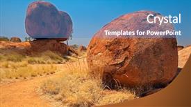  Presentation with marbles - Theme consisting of dreamtime - devils marbles northern territory australia background and a teal colored foreground