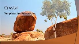  Presentation with tourism australia - Amazing slides having dreamtime - granite eroded rock formation big backdrop and a  colored foreground