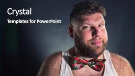  Presentation with dark - Slide set enhanced with dreamy adult man with bow background and a wine colored foreground