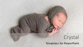  Presentation with baby sleeping - Beautiful slide set featuring dreamy baby boy sleeping on his side backdrop and a light gray colored foreground