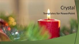  Presentation with candle christmas - Amazing slide deck having dreamy image of a christmas backdrop and a coral colored foreground