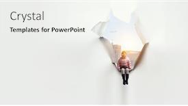  Presentation with adventure - PPT theme with dreamy-little-girl-sitting-ready background and a white colored foreground