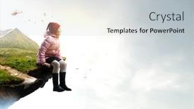  Presentation with adventure - Cool new PPT layouts with dreamy-little-girl-sitting-ready backdrop and a light gray colored foreground