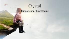  Presentation with adventure - Beautiful presentation theme featuring dreamy-little-girl-sitting-ready backdrop and a light gray colored foreground