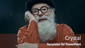  Presentation with old man - Audience pleasing presentation theme consisting of dreamy-old-man-with-long backdrop and a tawny brown colored foreground