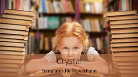  Presentation with children books - Slide deck having dreamy-schoolgirl-in-uniform-sits background and a coral colored foreground